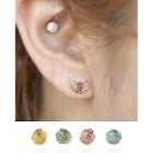 Set Of 4: Flower Stud Earrings
