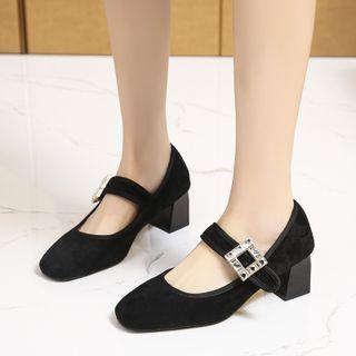 Rhinestone Block-heel Mary Jane Shoes (various Designs)