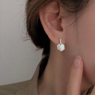 Hexagon Shell Sterling Silver Dangle Earring