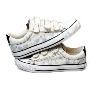 Printed Canvas Adhesive Strap Sneakers