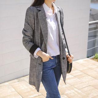 M Lange Linen Blend Long Blazer