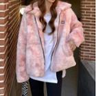 Zip-up Tie-dyed Fleece Jacket