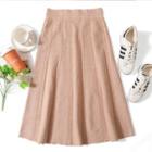 Knit A-line Skirt Khaki - One Size