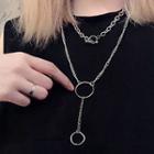 Alloy Hoop Pendant Layered Necklace