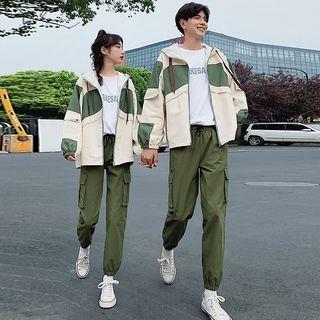 Couple Matching Hooded Zip Jacket / Cargo Pants