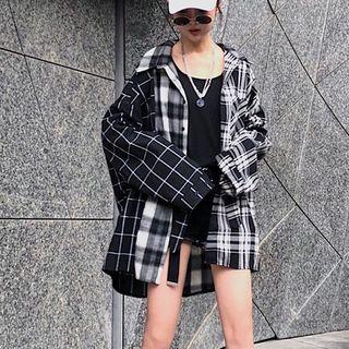 Asymmetrical Plaid Shirt As Shown In Figure - One Size