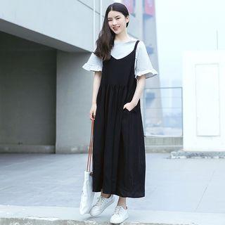 Strappy Linen A-line Maxi Dress