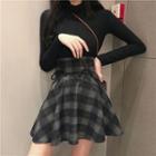 High Waist Woolen A-line Dress