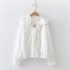 Ruffled Bear Embroidered Blouse