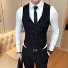 Pinstriped Single Breasted Vest
