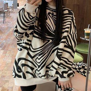 Zebra Sweatshirt Sweatshirt - Zebra - White - One Size
