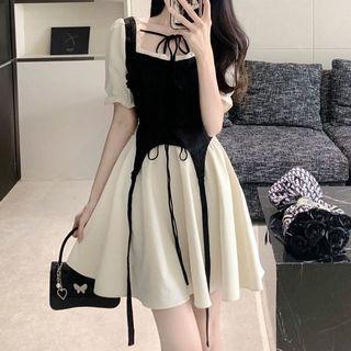 Mock Two-piece Two Tone A-line Dress (various Designs)