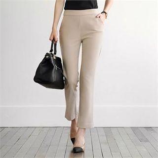 Tall Size Zip-side Straight-cut Pants
