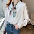 Notch Lapel Button-up Blouse