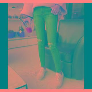 Cutout-detail Brushed-fleece Skinny Jeans