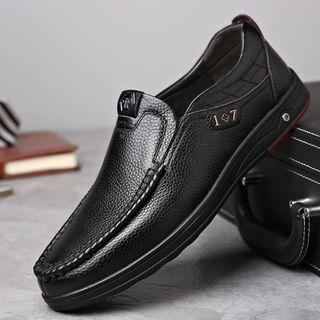 Faux Leather Round Toe Loafers