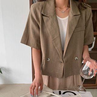 Short-sleeve Peaked-lapel Blazer