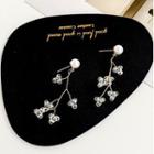 Faux Pearl Faux Crystal Branches Dangle Earring 1 Pair - As Shown In Figure - One Size