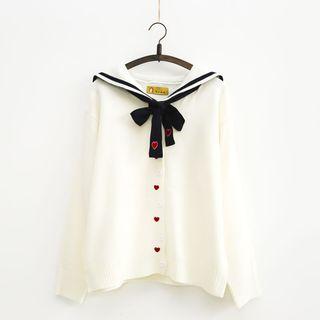 Tie-neck Sailor Collar Cardigan