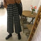 Plaid Cropped Wide-leg Pants As Shown In Figure - One Size