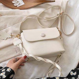 Faux Leather Twisted Strap Crossbody Bag