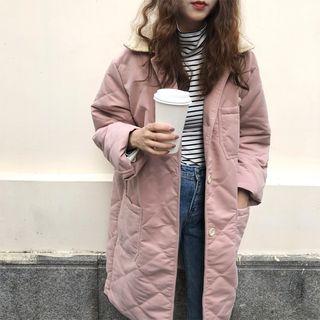 Corduroy Collar Padded Coat