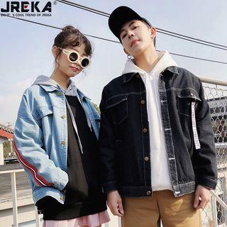 Couple Matching Ribbon Detail Denim Jacket