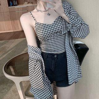 Houndstooth Camisole Top / Jacket