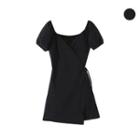 Short-sleeve A-line Mini Wrap Dress