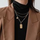 Tag Pendant Alloy Necklace Necklace - Tag - Gold - One Size