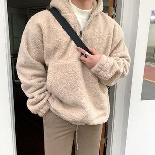 Half-zip Faux Shearling Hoodie