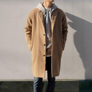 Notched-lapel Colored Single-breasted Coat