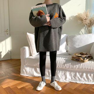 Lettered Oversized Dumble Pullover