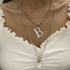 Layered Pendant Necklace 01-dz-387 - Silver - One Size