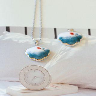 Print Ceramic Pendant Necklace