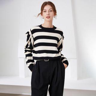 Striped Ruffle Sweater