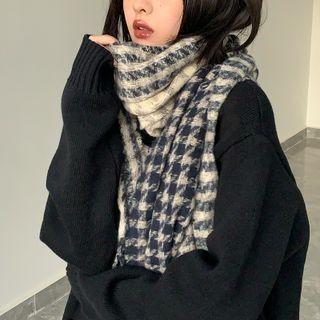 Houndstooth Scarf Houndstooth - Navy Blue - One Size