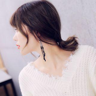Fringed Beaded Drop Earring