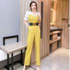 Short-sleeve Straight Leg Jumpsuit