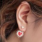 Heart Dangle Earring 1 Pair - Silver Needle - Heart - One Size