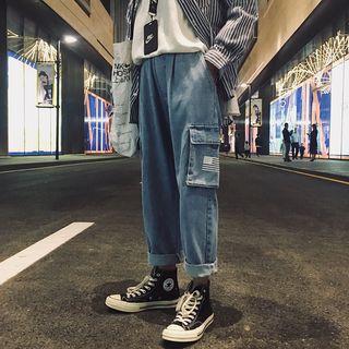 Print Cargo Jeans