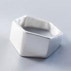 925 Sterling Silver Irregular Geometric Ring Ring - 14