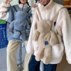 Two-tone Zip-up Fleece Jacket / Bear Backpack / Set