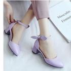 Ribbon Accent Ankle Strap High Heel Dorsays