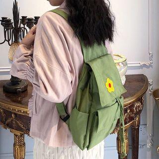Flower Detail Canvas Backpack