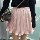 Inset Pleated Mini Skirt Shorts
