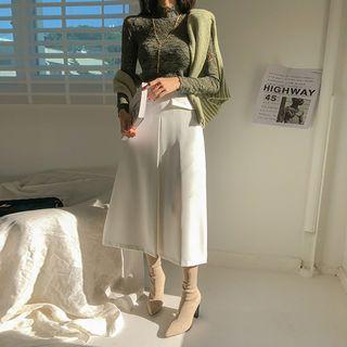 Flap A-line Maxi Skirt
