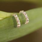 Sterling Silver Flower Hoop Earring 1 Pair - Silver & Gold - One Size