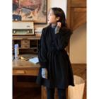 Mandarin-collar Half-placket Dress