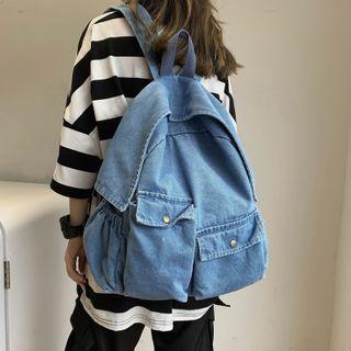 Denim Multi-section Backpack